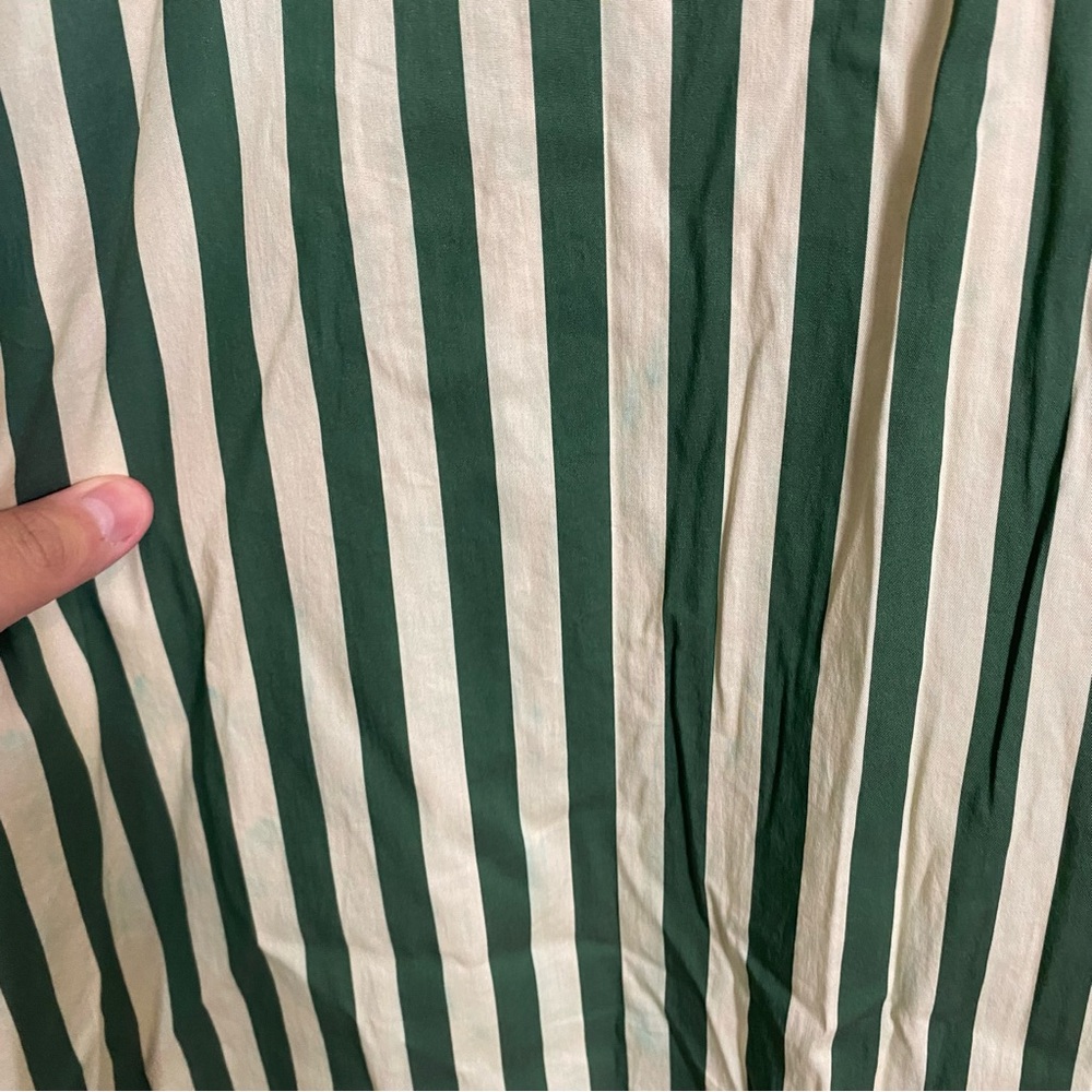 Simon Miller Loch Poplin Maxi Button Down Dress Striped Green Cut Out Large - Picture 11 of 15